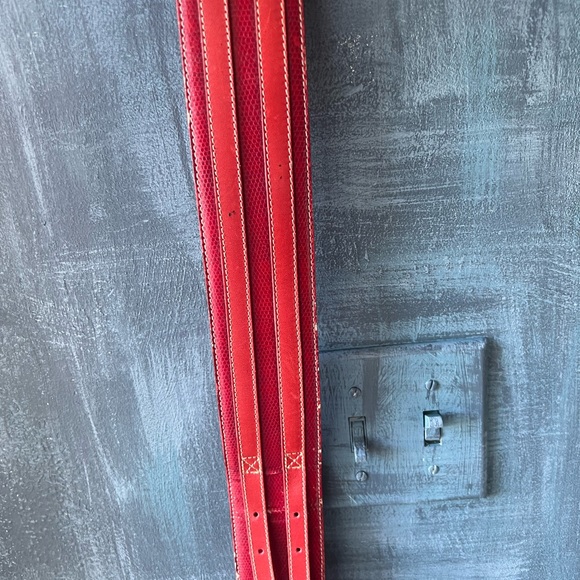 LANCEL red belt python embossed with leather trim. - Picture 8 of 10